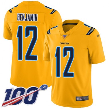 Los Angeles Chargers NFL Football Travis Benjamin Gold Jersey Men Limited #12 100th Season Inverted Legend